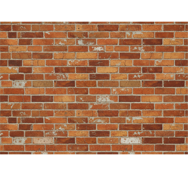 Wallpaper industrial orange brick design - TenStickers
