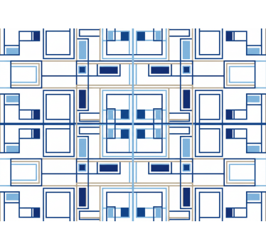Wallpaper squares geometric blue shapes - TenStickers