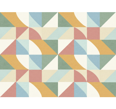 Rustic wallpaper with soft pastel geometric patterns - TenStickers