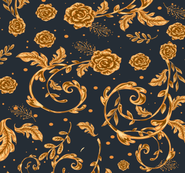 Golden Leaf Vintage Wallpaper - TenStickers