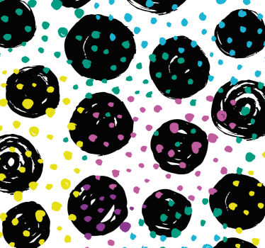 Stylish Dots Circle Pattern Wallpaper - TenStickers