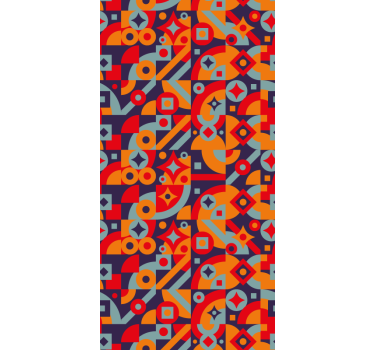Geometric Motifs retro wallpaper - TenStickers
