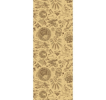 Vintage Expedition Sketches retro wallpaper - TenStickers