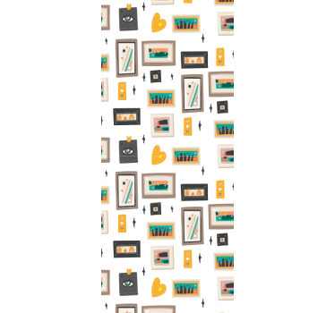 Retro Office Motifs wallpaper industrial - TenStickers