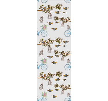 Bicycle Bird Design birds in wallpaper - TenStickers