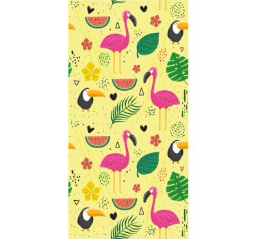 Tropical Bird Motifs birds in wallpaper - TenStickers