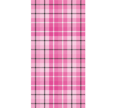 Pink Tartan Pattern wallpaper squares - TenStickers