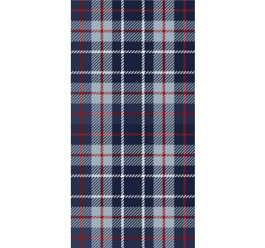 Stripe wallpaper Blue and red tartan living room - TenStickers