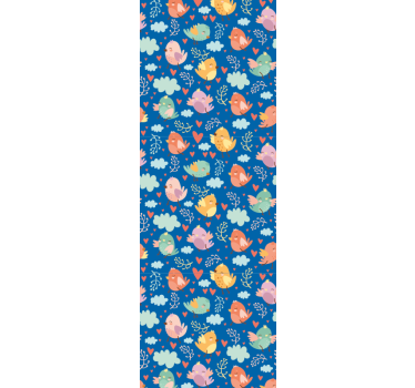 Colorful Friends birds in wallpaper - TenStickers