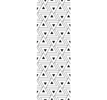 Black and white triangular outline bathroom wallpaper - TenStickers