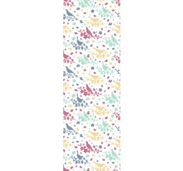 Bird Pattern Motif birds in wallpaper - TenStickers