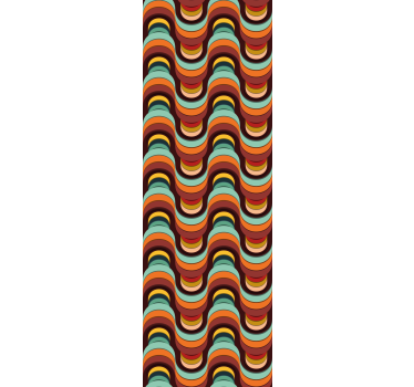 Retro Wavy Pattern geometric wallpaper - TenStickers