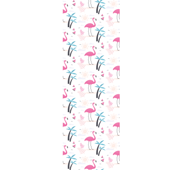 Flamingo Tropical Scene birds in wallpaper - TenStickers