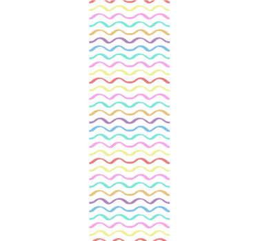 Colorful Wavy Lines geometric wallpaper - TenStickers