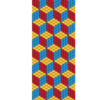 Cubical Pattern geometric wallpaper - TenStickers