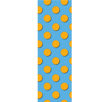 Polka dots wallpaper orange dots on blue background - TenStickers