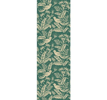 Botanical Aviary birds in wallpaper - TenStickers