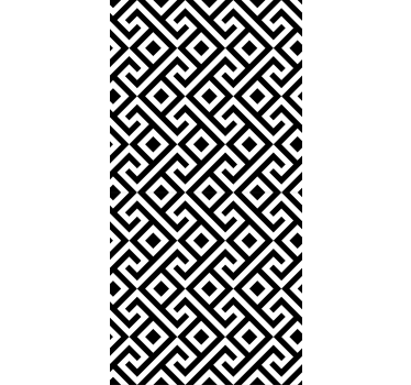 Intricate Black and White Design geometric wallpaper - TenStickers