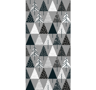Scandinavian gray pattern triangles wallpaper - TenStickers
