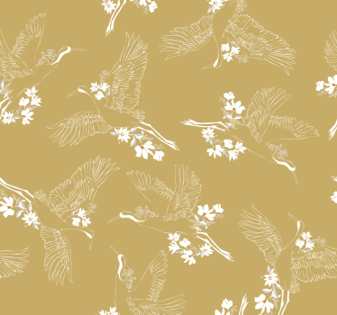 Soaring Birds Botanical birds in wallpaper - TenStickers