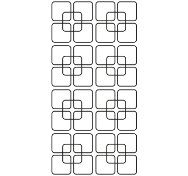 Interlocking squares geometric white wallpaper - TenStickers