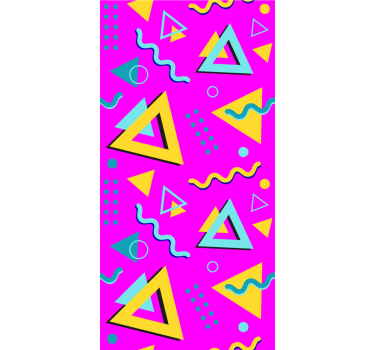 Retro pink pattern triangles wallpaper - TenStickers