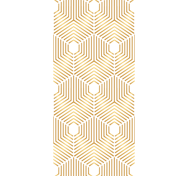 Golden hexagon pattern geometric wallpaper - TenStickers