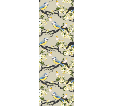 Blue Tit Branches birds in wallpaper - TenStickers