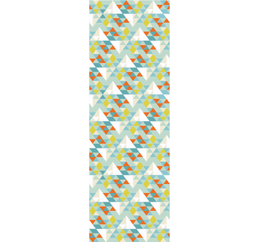 Blue rounded motif triangles wallpaper - TenStickers