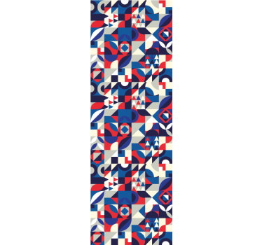 Blue patterns fusion geometric wallpaper - TenStickers