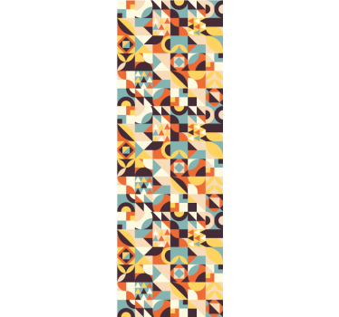 Retro colorred mosaic geometric wallpaper - TenStickers