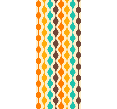 Curvy retro waves retro wallpaper - TenStickers