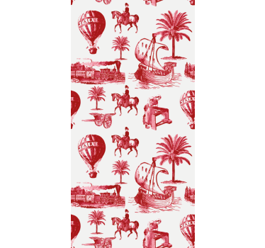 Vintage travel scenes retro wallpaper - TenStickers