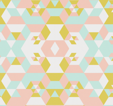 Geometric Pastel Pattern Living room wallpaper - TenStickers