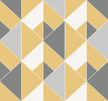 Yellow And Grey Geometric Triangles Pattern Wallpaper - TenStickers