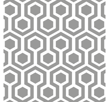 Hexagonal grey pattern geometric wallpaper - TenStickers