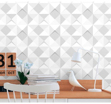 3D white wallpaper squares for office - TenStickers