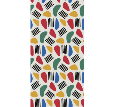 Colorful shape pattern geometric wallpaper - TenStickers