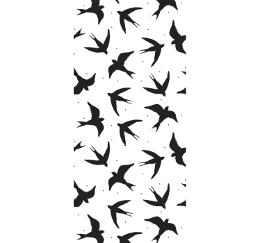 Flying Swallows Pattern birds in wallpaper - TenStickers