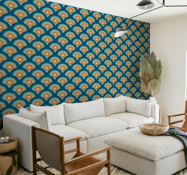 60s circles Retro Wallpaper - TenStickers