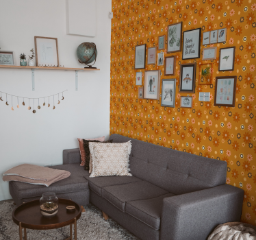 60s flower power retro wallpaper - TenStickers