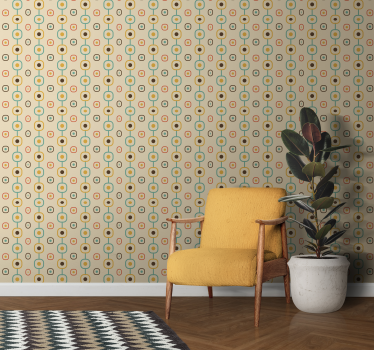 60s Geometric Retro Wallpaper - TenStickers