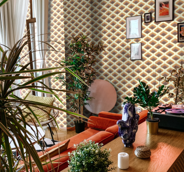 60s Petals retro wallpaper - TenStickers