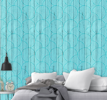 Circles on Wood geometric wallpaper - TenStickers