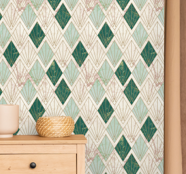 Elegant green chevron design geometric wallpaper - TenStickers