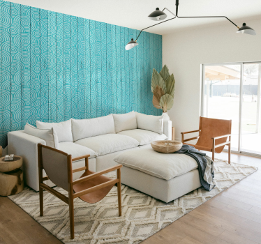 Circles on Wood geometric wallpaper - TenStickers
