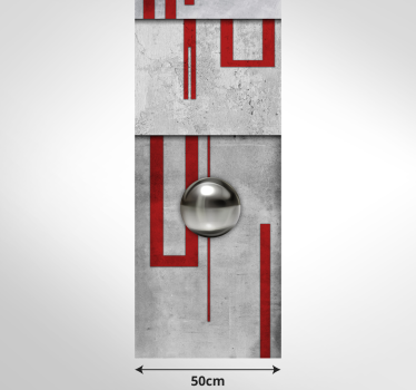 Concrete, red frames and white knobs Concrete Style Wallpaper - TenStickers