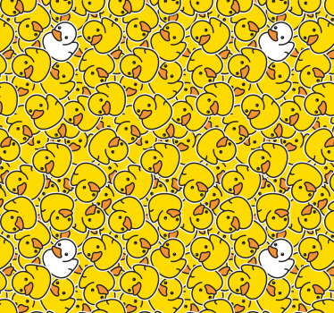 Yellow and white ducklings children's bedroom wallpaper - TenStickers