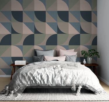 Abstract checkered headboard wallpaper - TenStickers