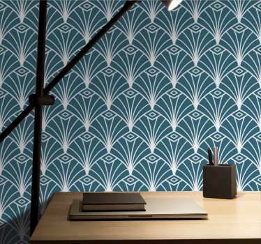 Abstract Peacock Feathers in Geometry geometric wallpaper - TenStickers